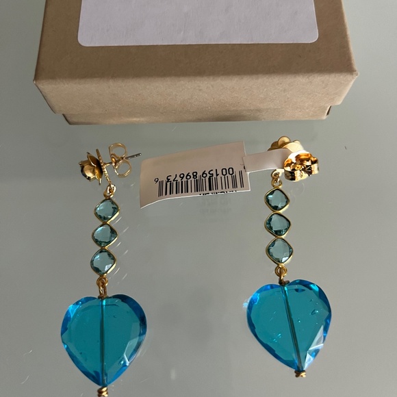 BRINKER & ELIZA Naomi Antique 24K-Gold-Plated Semiprecious Crystal Earrings - Picture 1 of 7
